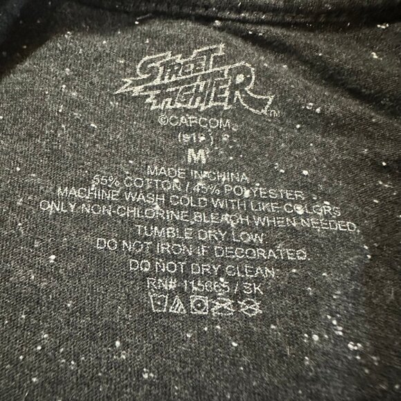 Street Fighter Ken Ryu Men's Dark Gray Black T Shirt Medium M. Bison Zangief Cam - Picture 2 of 3